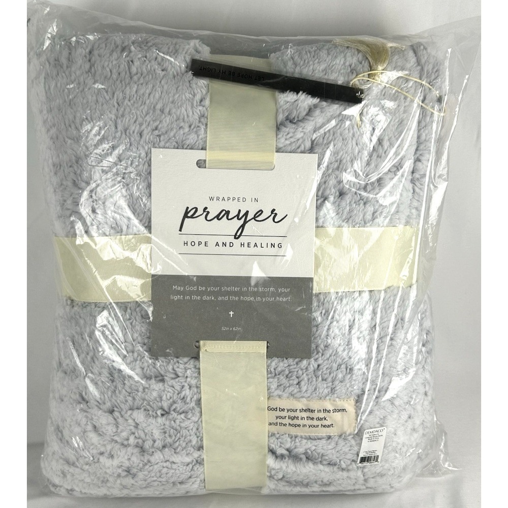 NEW Demdaco Gray Hope And Healing Prayer Blanket 52 x 62 Remembrance Throw